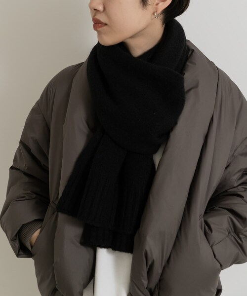 THE GOODLAND MARKET（ザグッドランドマーケット）の「cwtch　RWS Recycle Wool Scarf（マフラー・レディース・LGgray/black/mocha/L.Gray/LGcitron・one）」の7枚目の写真