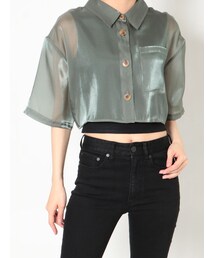 MURUA | ハーフスリーブシャイニーシアーシャツ(シャツ/ブラウス)