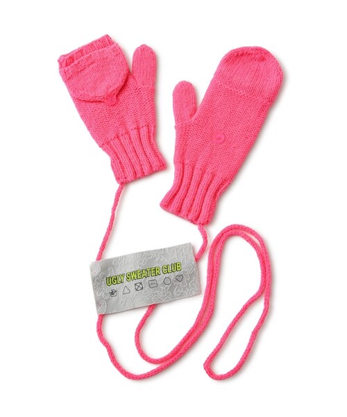 ADAM ET ROPE'（アダムエロペ）の「【J'aDoRe限定】【ugly sweater club（アグリー セーター クラブ）】Dazed（手袋・レディース・グレー/ピンク/イエロー・F）」の3枚目の写真