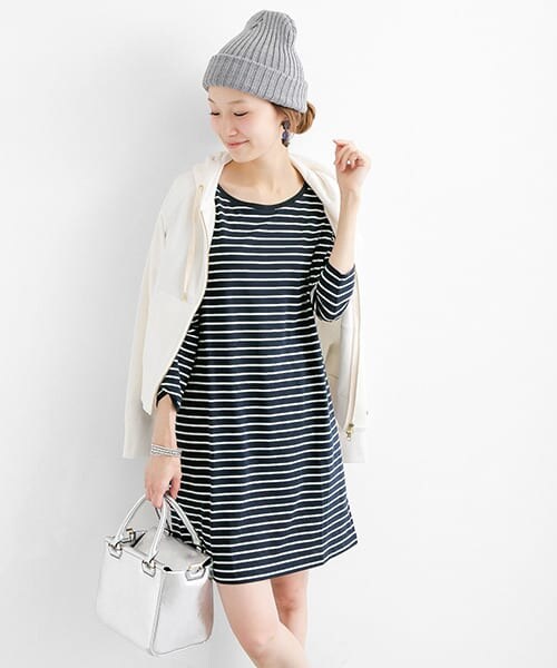 URBAN RESEARCH(アーバンリサーチ)の「ボーダーチュニック(チュニック・レディース・NVY×OFF/OFF×NVY/NAVY×RED・FREE)」の11枚目の写真