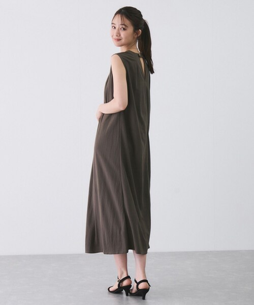 Jayro（ジャイロ）の「リネンライクカノコワンピース（ワンピース・レディース・ブラック/カーキ/ブルー系・M）」の9枚目の写真