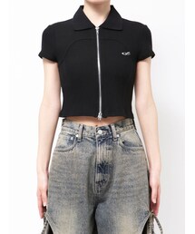 EMODA | リブカッティングショートスリーブトップ(Tシャツ/カットソー)