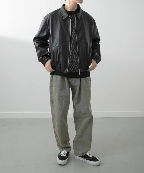 ITEMS URBANRESEARCH（アイテムズ アーバンリサーチ）の「F.L. ジップアップ ジャケット（ライダースジャケット・メンズ・BLK/FADED BLK/BRN/FADED BRN・M/L）」の11枚目の写真
