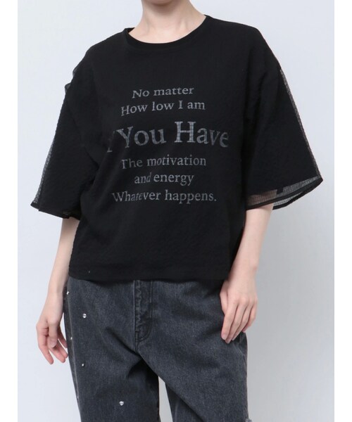 CALNAMUR（カルナムール）の「SHEER PLEATED LAYERED TEE/シアープレーテッドレイヤードTシャツ（Tシャツ/カットソー・レディース・ホワイト/ブラック・F）」の9枚目の写真