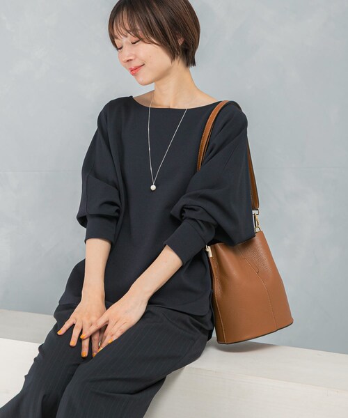 URBAN RESEARCH ROSSO（アーバンリサーチロッソ）の「ニットジョーゼットドルマンプルオーバー（シャツ/ブラウス・レディース・OFF WHITE/NAVY・FREE）」の12枚目の写真