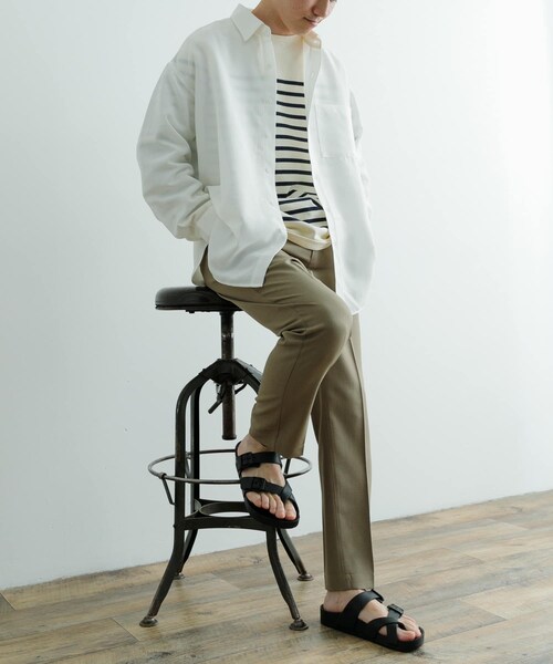 ITEMS URBANRESEARCH（アイテムズ アーバンリサーチ）の「リネンライクシアーロングスリーブシャツ（シャツ/ブラウス・メンズ・WHT/BLK・M/L）」の5枚目の写真