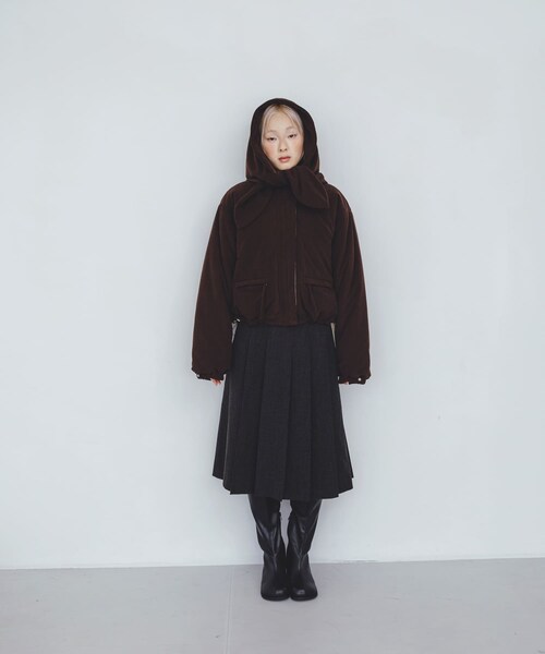 KBF（ケイビーエフ）の「リバーシブルパデッドジャケット（テーラードジャケット・レディース・IVO×IVO/BRN×CREAM/NAVY×BRN・one）」の18枚目の写真