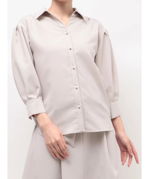 TONAL（トーナル）の「マルチセットタックショルダーパール釦シャツ（シャツ/ブラウス・レディース・オフホワイト/チャコールグレー/アイスブルー/ネイビー/ベージュ・M）」の12枚目の写真
