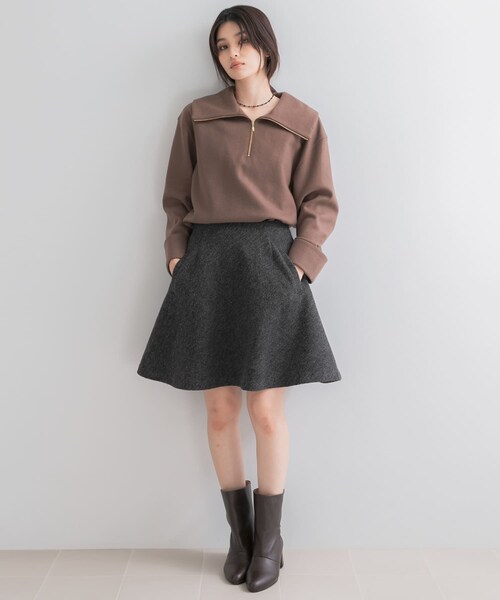 URBAN RESEARCH ROSSO（アーバンリサーチロッソ）の「ブークレーフレアミニスカート（スカート・レディース・OFF/CHARCOAL・36/38）」の18枚目の写真