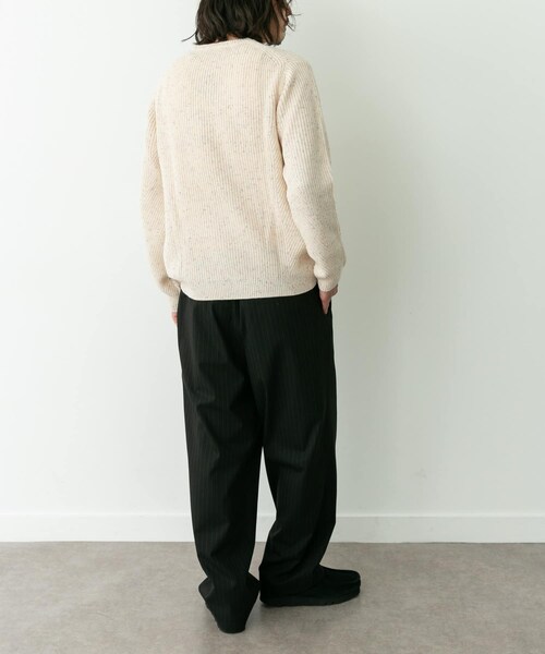 URBAN RESEARCH Sonny Label（アーバンリサーチサニーレーベル）の「ウォッシャブルウール混クルーネックニット（ニット/セーター・メンズ・アイボリー/グリーン/ダークブラウン/グレー/ブラック・M/L/XL）」の13枚目の写真