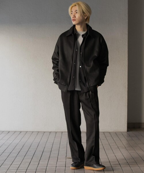 SENSE OF PLACE by URBAN RESEARCH（センスオブプレイスバイアーバンリサーチ）の「『セットアップ対応』ウールライクダブルタックワイドパンツ（その他パンツ・メンズ・BLACK/CHARCOAL/GREIGE/NAVY・S/M/L）」の11枚目の写真