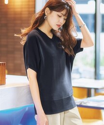 nissen | 【ひんやり接触冷感】Ｖネックチュニックニットロング丈（ＵＶカット・毛玉防止）(ニット/セーター)