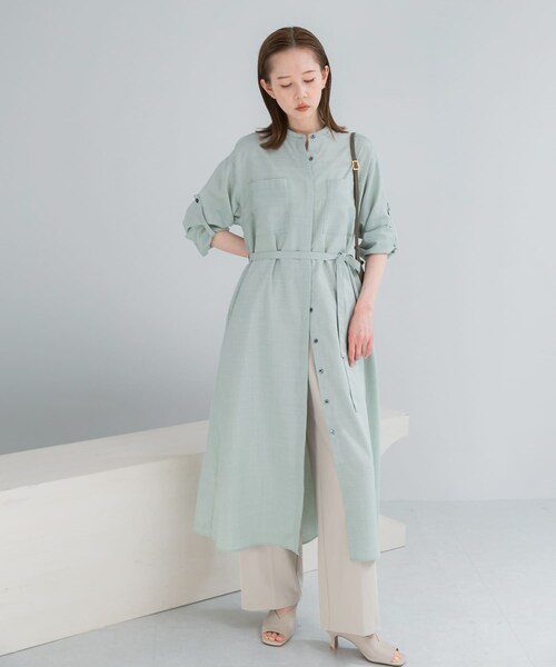 URBAN RESEARCH ROSSO（アーバンリサーチロッソ）の「ウォッシャブルリネンライクシャツワンピース（ワンピース・レディース・L/BEIGE/MINT/NAVY・Free）」の18枚目の写真