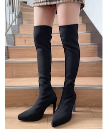 GYDA | インストームニーハイニットブーツ(ブーツ)