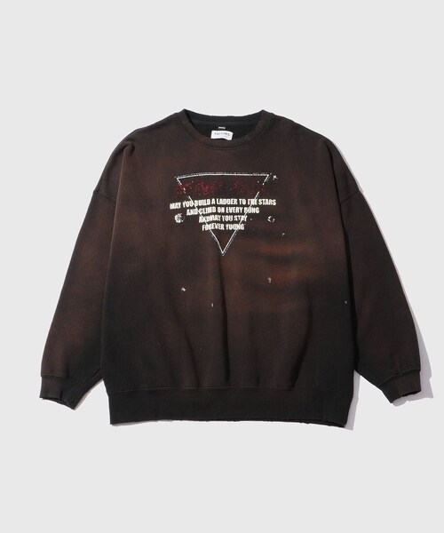 ADAM ET ROPE'（アダムエロペ）の「【FACCIES/ファッチーズ】AGING FADE SWEAT(SOFT)（スウェット・メンズ・ブラック/グレー・1/2）」の2枚目の写真