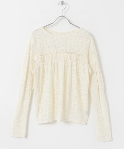 URBAN RESEARCH ROSSO（アーバンリサーチロッソ）の「ストレッチレースプルオーバー（Tシャツ/カットソー・レディース・OFF WHITE/BLACK・FREE）」の6枚目の写真