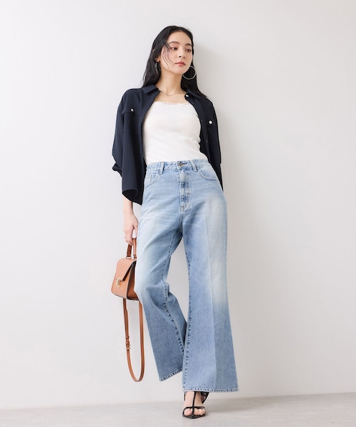 VIS（ビス）の「フレアシルエットデニムパンツ（デニムパンツ・レディース・ネイビー/サックス・M/S）」の11枚目の写真