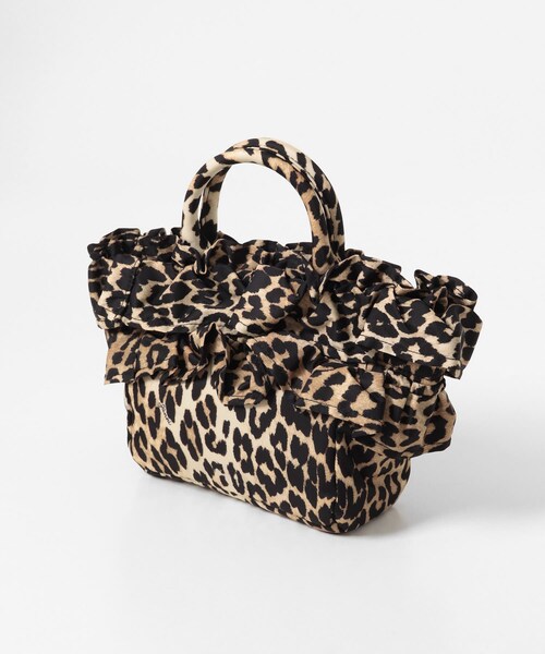 URBAN RESEARCH（アーバンリサーチ）の「GANNI　MINI SHOPPER RUFFLE PRINT（クラッチバッグ・レディース・LEOPARD・-）」の4枚目の写真