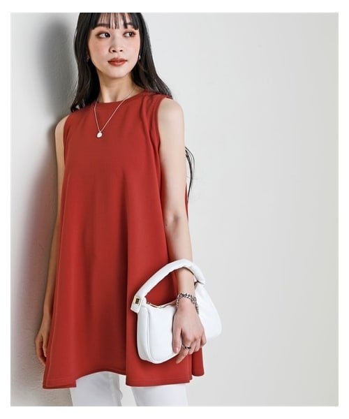 nissen（ニッセン）の「ふくれジャガードノースリーブフレアチュニック（イージーケア・接触冷感・ＵＶカット）＜大きいサイズ有＞（チュニック・レディース・黒/ライトグレー/ロイヤルブルー/アプリコット/ラベンダー/モカ・S/M/L/LL/3L/4L/5L/6L/8L/10L）」の14枚目の写真