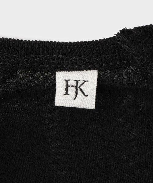 ROPE'(ロペ)の「【HAKUJI(ハクジ)】WIDE RIB LAYERED LS PO|レイヤード長袖カットソー(Tシャツ/カットソー・レディース・ブラック/ホワイト・F)」の11枚目の写真