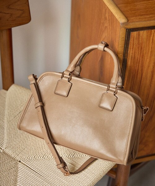 ROPE' PICNIC（ロペピクニック）の「ワイドスクエアボストンバッグ/2WAY（ボストンバッグ・レディース・ブラック/キナリ/ブラウン/ベージュ系・F）」の6枚目の写真