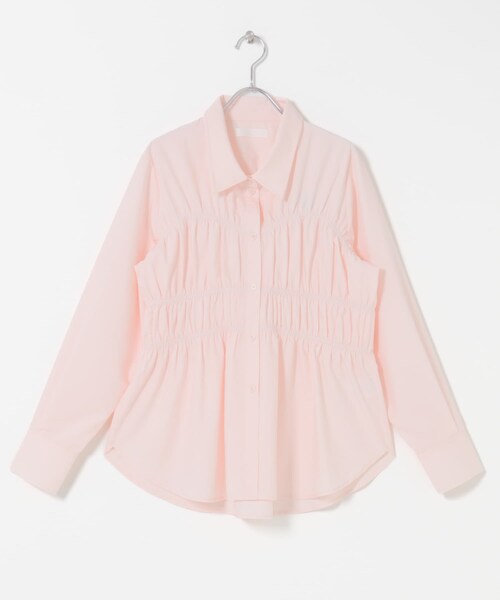 SENSE OF PLACE by URBAN RESEARCH（センスオブプレイスバイアーバンリサーチ）の「シャーリングデザインシャツ（シャツ/ブラウス・レディース・OFF WHITE/L.BLUE/PINK・One）」の10枚目の写真