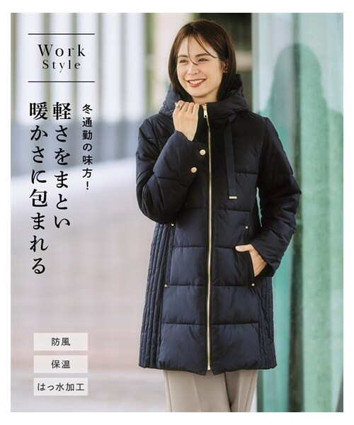 nissen（ニッセン）の「サイド切替ファイバーダウンコート（防風・保温 