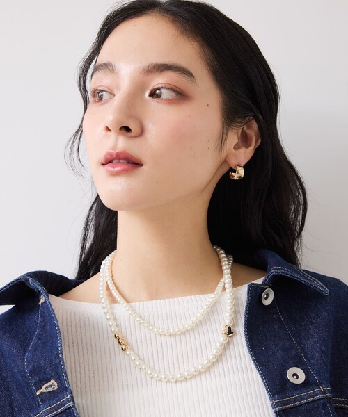 VIS(ビス)の「2WAYロングパールネックレス(ネックレス・レディース・ホワイト・F)」の4枚目の写真