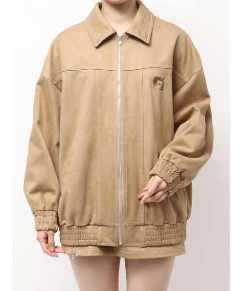 GYDA（ジェイダ）の「Gバックエンボスジャケット（ブルゾン・レディース・ブラック/ベージュ・F）」の3枚目の写真