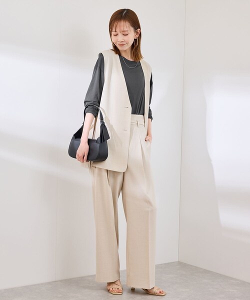 ROPE' PICNIC(ロペピクニック)の「シアーロングTシャツ(Tシャツ/カットソー・レディース・チャコール/ライトグレー/ホワイト/ピンク・38)」の10枚目の写真