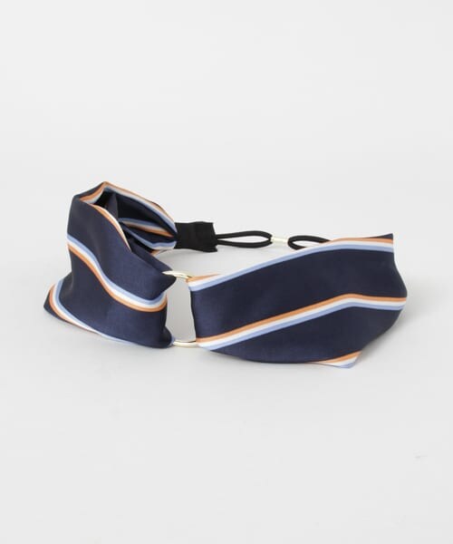 SENSE OF PLACE by URBAN RESEARCH（センスオブプレイスバイアーバンリサーチ）の「メタルリングストライプヘアバンド（ヘアバンド・レディース・WHITE/NAVY・One）」の4枚目の写真