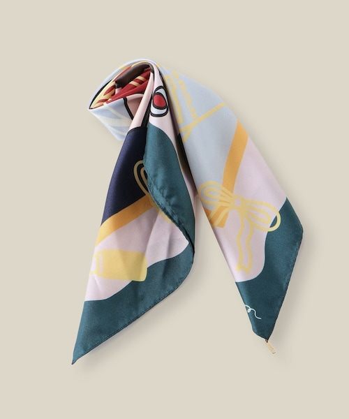 ROPE'（ロペ）の「【4 ARTIST for ROPE'】コラボ シルクスカーフ/Sサイズ（バンダナ/スカーフ・レディース・ダークグリーン/サックス/レッド/ピンク・F）」の6枚目の写真