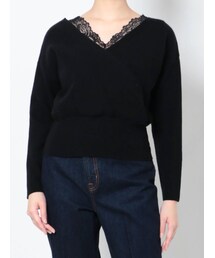 LAGUNAMOON | レースレイヤードカシュクールニットプルオーバー(ニット/セーター)