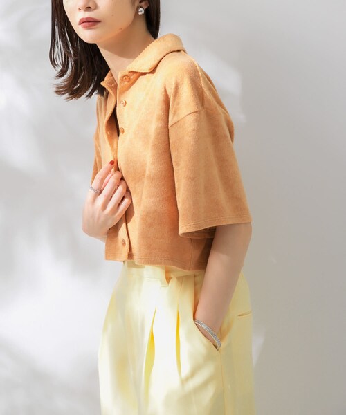 KBF（ケイビーエフ）の「クロップドパイルポロシャツ（ポロシャツ・レディース・PINK/CAMEL/BLUE・one）」の21枚目の写真