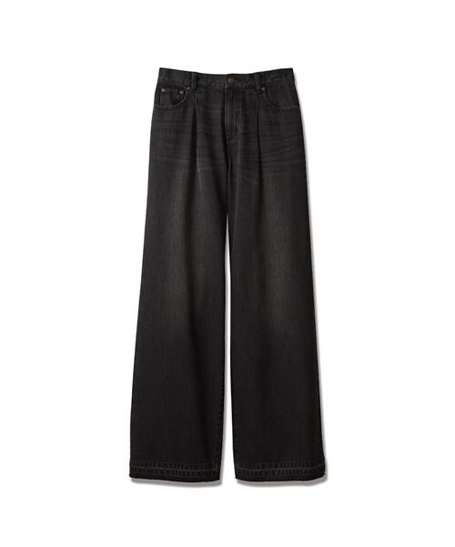 nissen（ニッセン）の「【Essenave】タックデニムワイドパンツ（パンツ・レディース・ライトブルー系/黒系・64TT/67TT/70TT/73TT/76TT/80TT/84TT/88TT/96TT/104TT）」の6枚目の写真