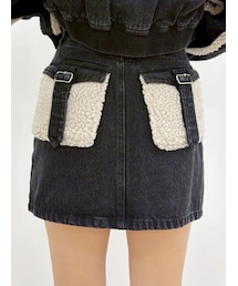 EVRIS | デニムボアミニスカート【セットアップ着用可能】(デニムスカート)