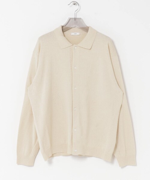 URBAN RESEARCH（アーバンリサーチ）の「ATON　C/W BOUCLE POLO CARDIGAN（ニット/セーター・メンズ・TOP GRAY/BROWN/YELLOW・4/6）」の18枚目の写真