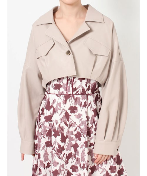 dazzlin（ダズリン）の「ショートカーブライダースジャケット（ライダースジャケット・レディース・ブラック/ベージュ・F）」の4枚目の写真