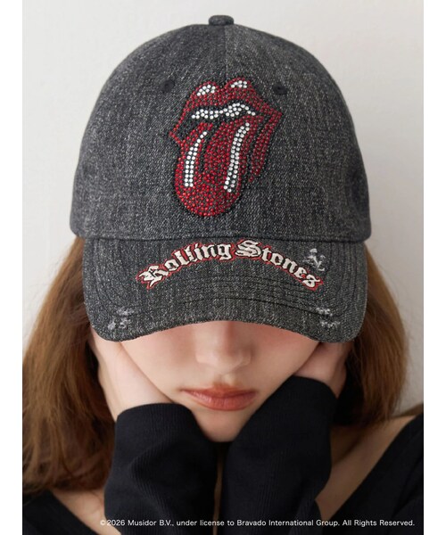 EVRIS（エヴリス）の「【ザ・ローリング・ストーンズ】ラインストーンCAP（キャップ・レディース・ブラック/ブルー・F）」の3枚目の写真