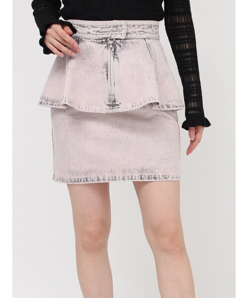 MURUA（ムルーア）の「ペプラムデニムミニスカート【セットアップ着用可】（デニムスカート・レディース・ブラック/ピンク/ブルー・1/2）」の17枚目の写真