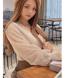 RESEXXY | レース切替えニットトップス(ニット/セーター)