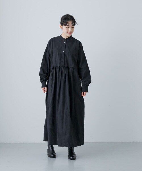 かぐれ（カグレ）の「コットンギャザーワンピース（ワンピース・レディース・OFF/BLACK・1）」の16枚目の写真