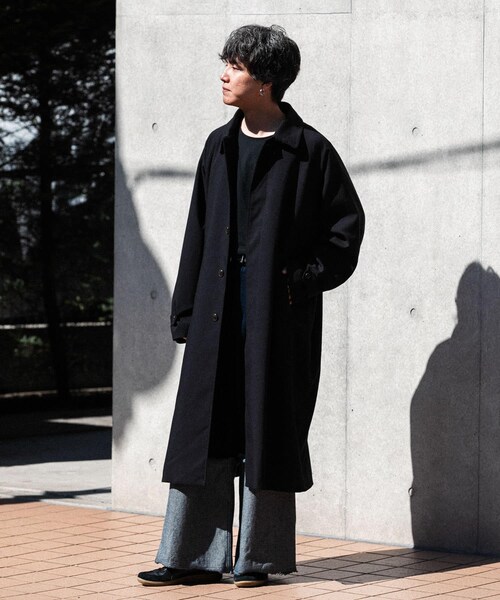 SENSE OF PLACE by URBAN RESEARCH（センスオブプレイスバイアーバンリサーチ）の「『ユニセックス』バルマカーンルーズコート（ステンカラーコート・メンズ・BLACK/BROWN/BLUE・M/L）」の12枚目の写真
