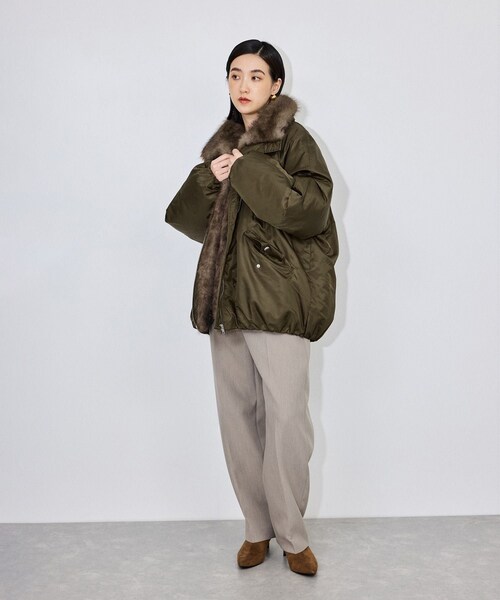 ADAM ET ROPE'（アダムエロペ）の「【STAND STUDIO（スタンド スタジオ）】Thilda Jacket（MA-1・レディース・カーキ・34）」の7枚目の写真