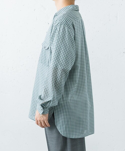 URBAN RESEARCH(アーバンリサーチ)の「ULTERIOR WOOL CHECK SKIPPER SHIRTS(シャツ/ブラウス・メンズ・BLACK GREY/GREEN GREY・4/5)」の9枚目の写真