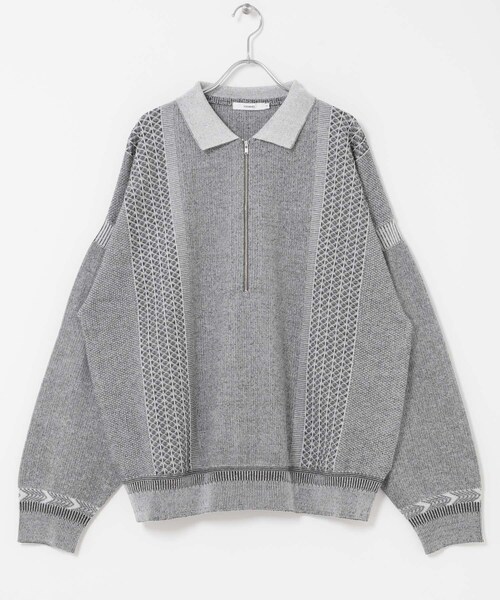URBAN RESEARCH DOORS(アーバンリサーチドアーズ)の「YASHIKI KANTO ZIP POLO(ポロシャツ・メンズ・M.GRAY/BLACK・1/2)」の15枚目の写真