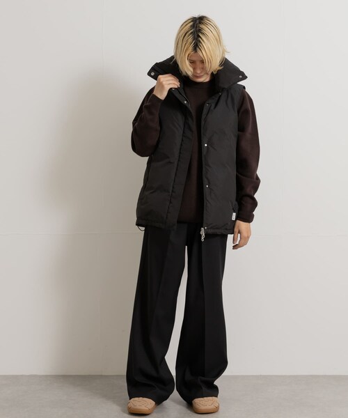 THE GOODLAND MARKET（ザグッドランドマーケット）の「KWD　STAND COLLAR DOWN VEST（その他アウター・レディース・Ivory/Black・one）」の15枚目の写真