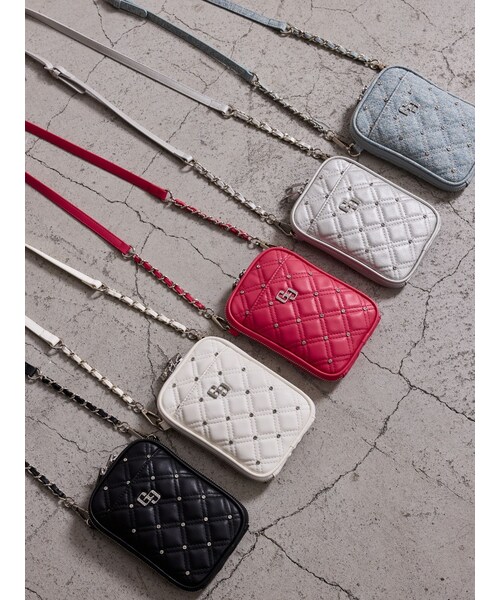 GYDA（ジェイダ）の「GG bijou quiltingミニショルダーBAG（ショルダーバッグ・レディース・インディゴ/パープル・F）」の6枚目の写真