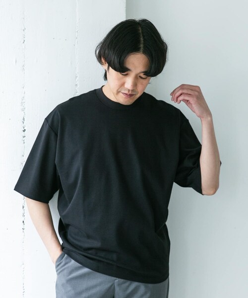 URBAN RESEARCH DOORS（アーバンリサーチドアーズ）の「『UR TECH』防汚ワイドテーパードTシャツ（Tシャツ/カットソー・メンズ・BLUE/WHITE/BLACK・M/L）」の15枚目の写真