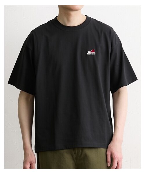 nissen（ニッセン）の「COOLMAX天竺半袖OPシューズ刺繍Tシャツ CONVERSE（コンバース）（Tシャツ/カットソー・メンズ・09ホワイト/49ブラック/67ネイビー・M/L/LL）」の6枚目の写真